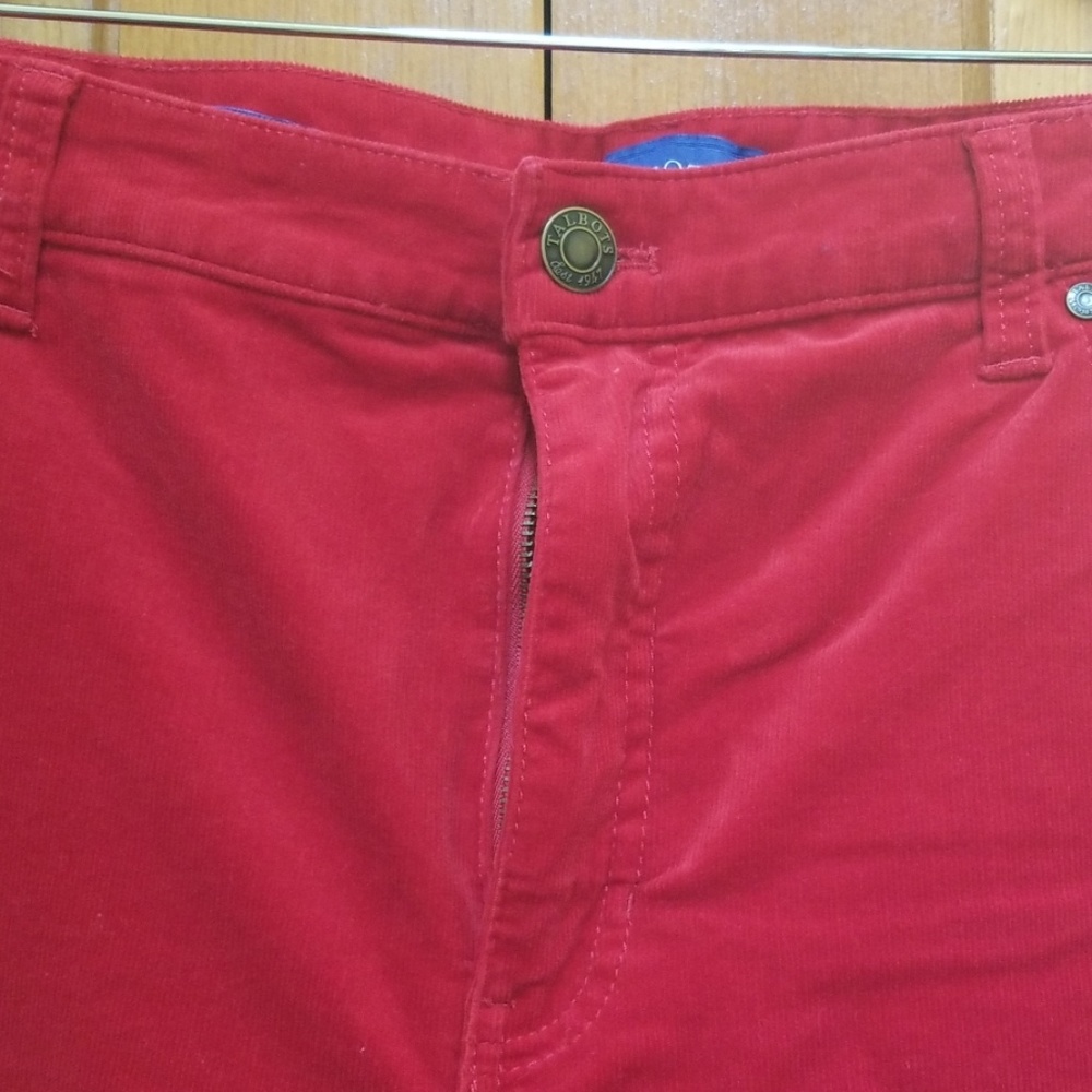 Talbots red straight leg corduroy pants